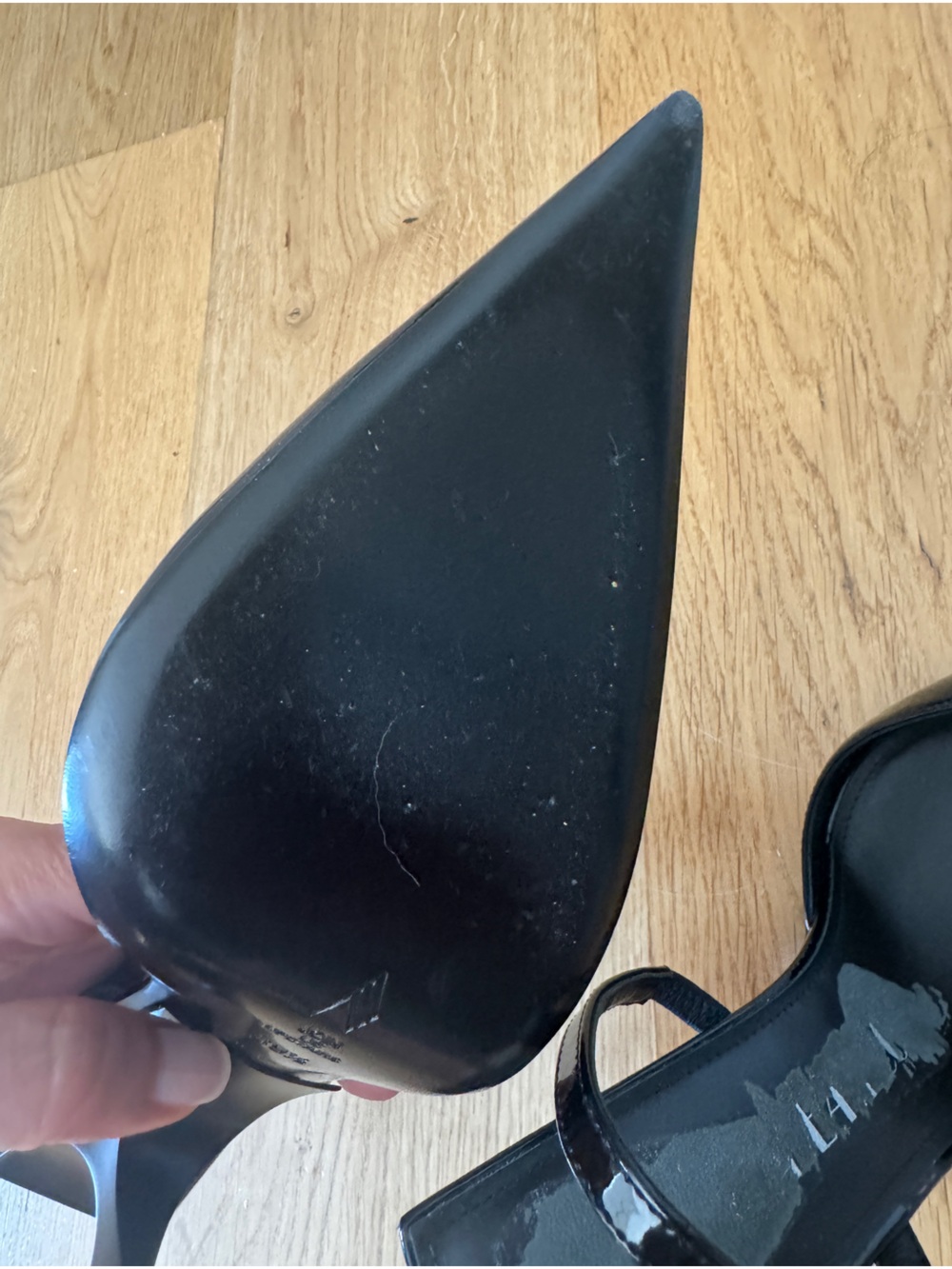 The Attico Black Patent Pointed-Toe Slingback Pump worn once 39.5 - Picture 6 of 12